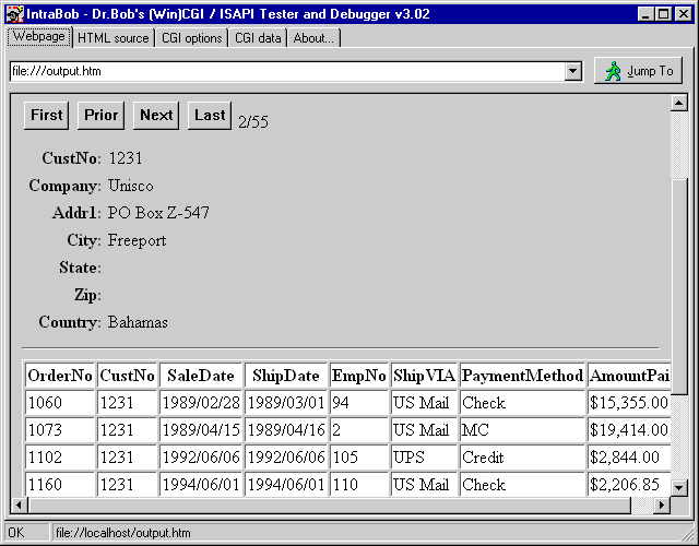 Master-Detail output in IntraBob