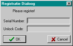 Client registration dialog