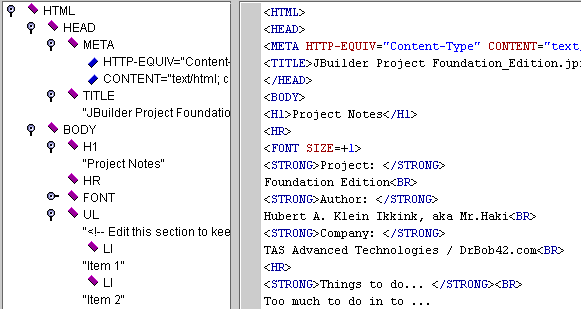 HTML in JB3 FE