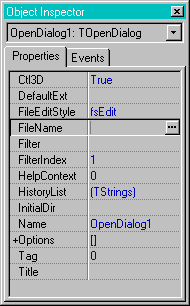Object Inspector on property of type TFileName